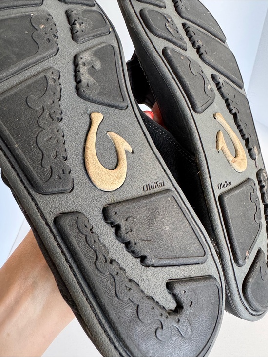 Olukai Leather Nui-M Men’s Flip Flops Sandals 12 Black main image 13